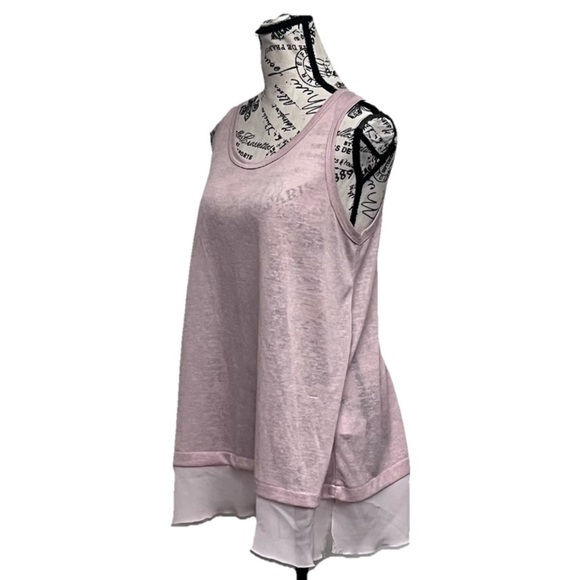 Coin 1804 Pink Sheer Linen Tunic Blouse Lagenlook Coastal Beach Boho Hippie M - Picture 2 of 9